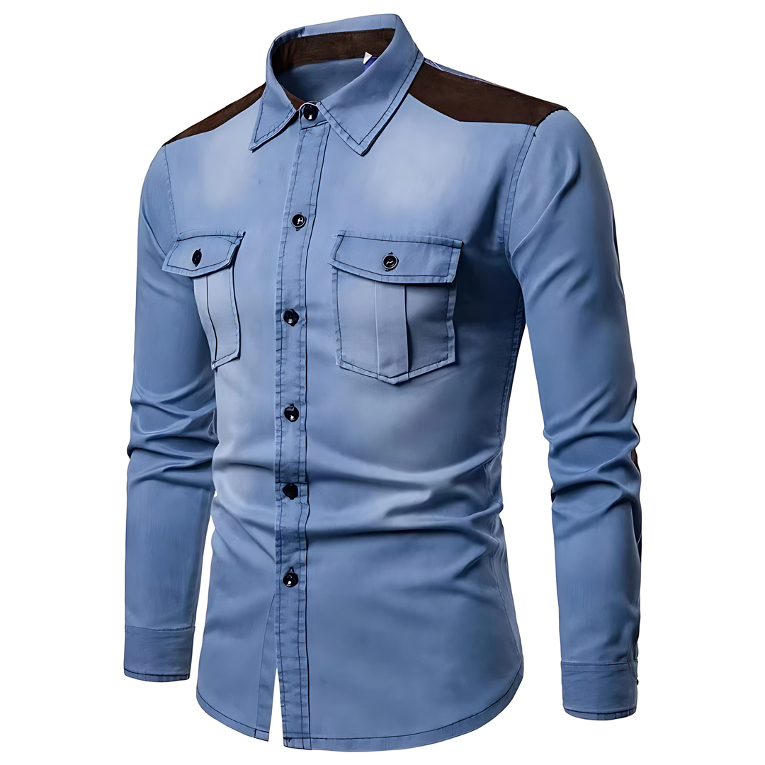 DenimBlend Men's Casual Vintage SlimFit Shirt