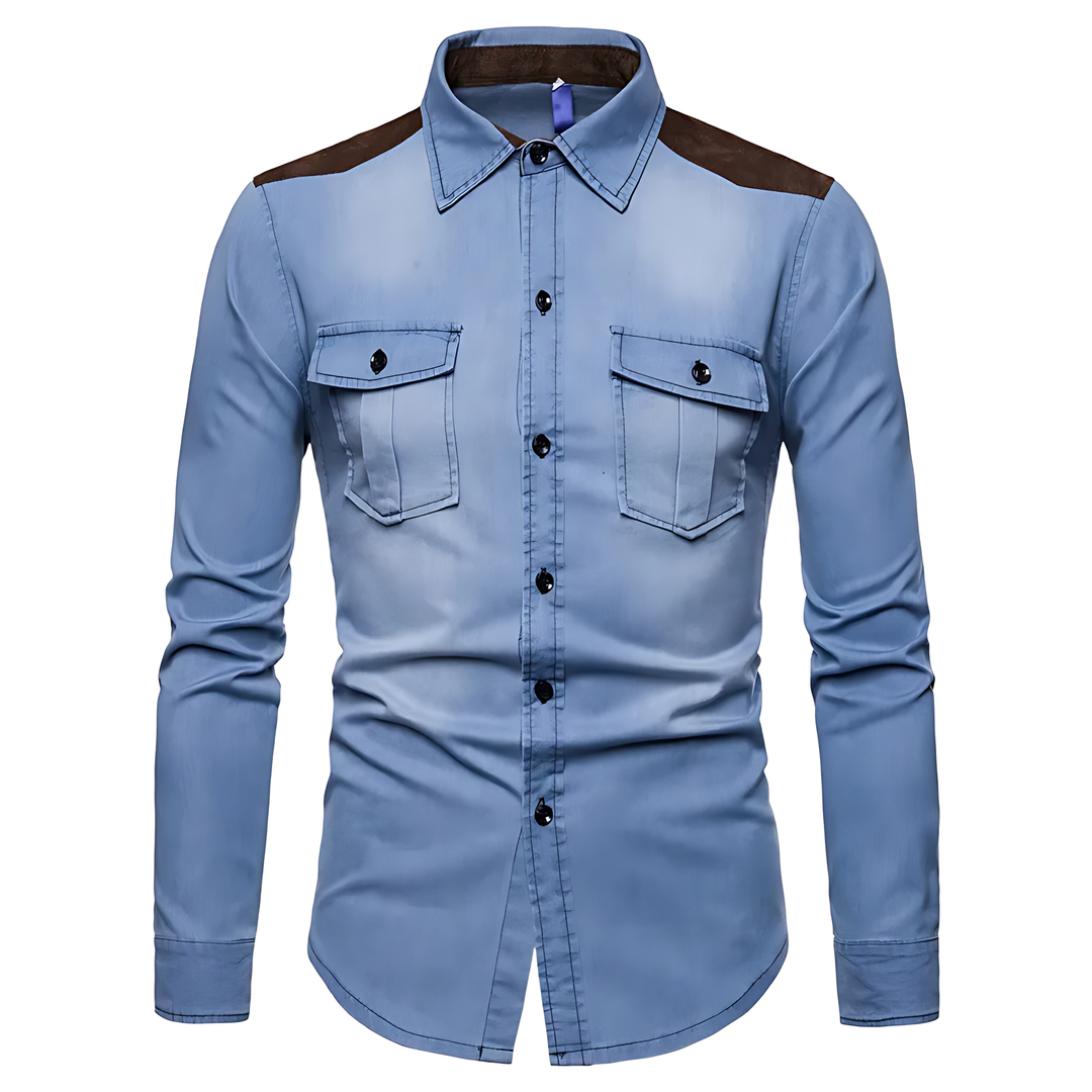 DenimBlend Men's Casual Vintage SlimFit Shirt