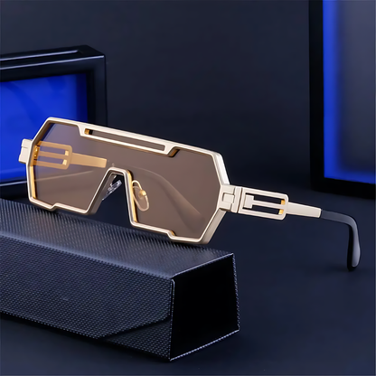 Steampunk Metal Square Sunglasses