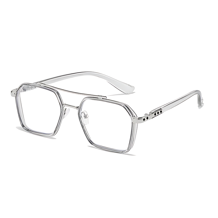 Clear Lens Eyewear Glasses: Square Frame and Blue Light Defense