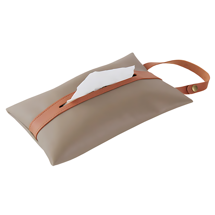 Decorative PU Leather Tissue Bag Holder