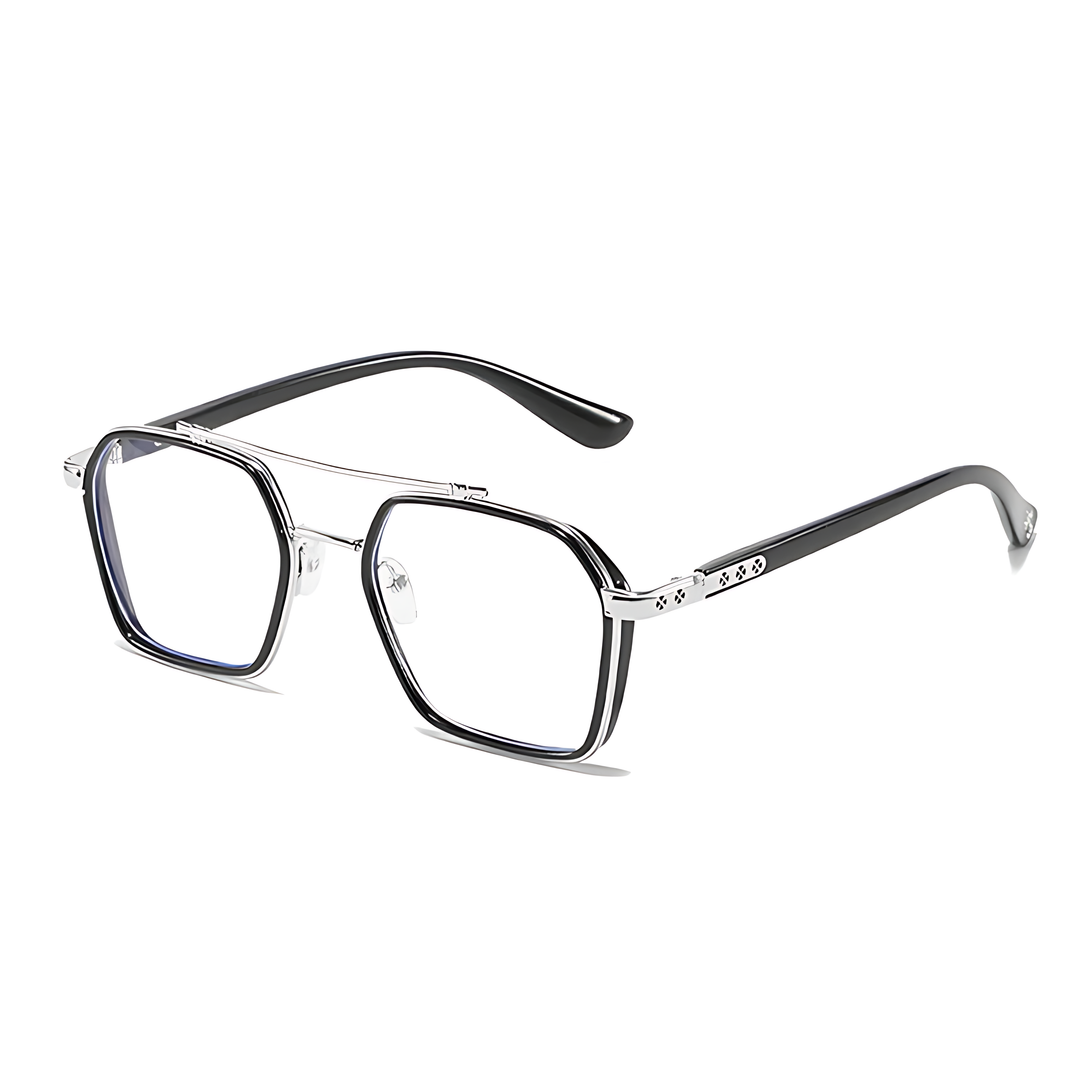 Clear Lens Eyewear Glasses: Square Frame and Blue Light Defense