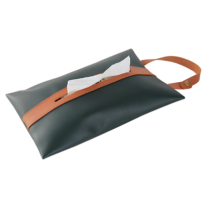 Decorative PU Leather Tissue Bag Holder