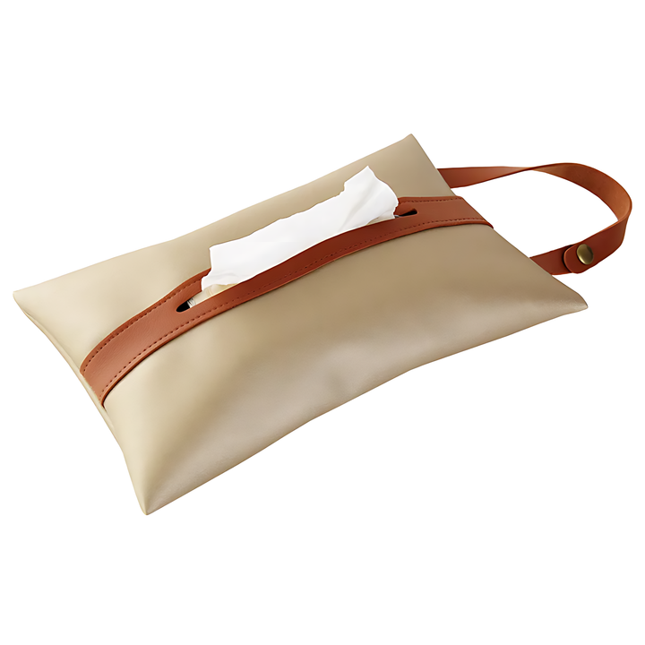 Decorative PU Leather Tissue Bag Holder