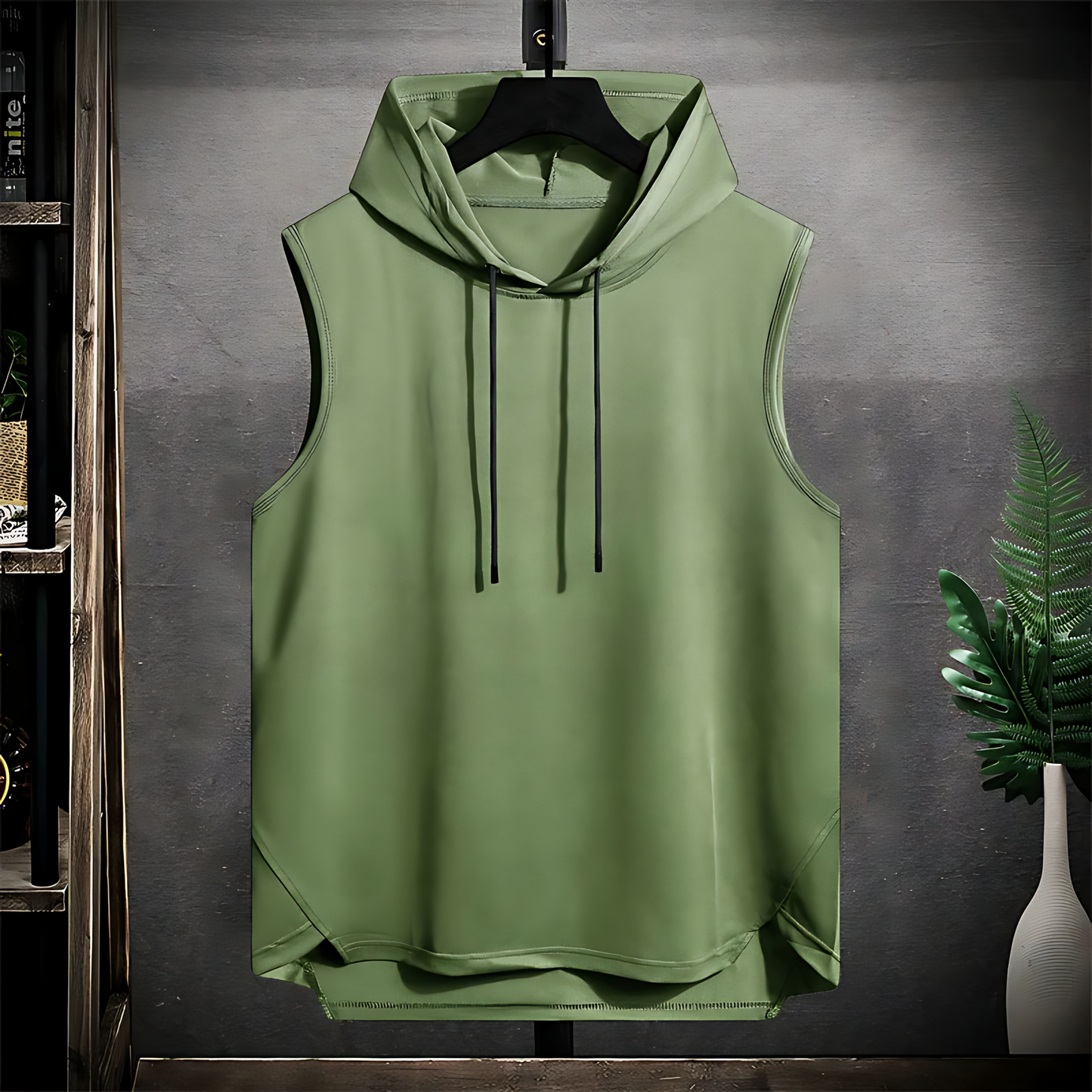 Athletic Quick-Dry Oversized Hooded Sleeveless T-Shirt